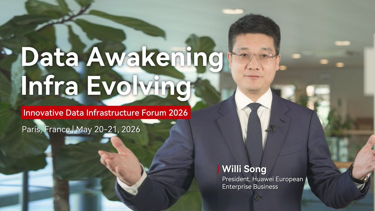 Join Willi Song, President of Huawei European Enterprise Business, at Huawei IDI Forum 2026 in Paris on May 20–21. Discover how high-quality data infrastructure is enabling AI evolution, improving digital productivity, and accelerating intelligent transformation for industries.