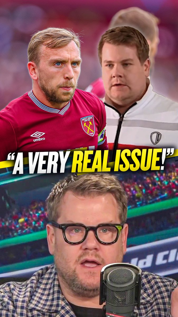 ⬇️ "If we go down, it's not because of the [Raya] foul!" 🤦‍♂️ "We're gonna go down because of decisions made over the last 2/3/5 years!" James Corden opens up about why he thinks #WHUFC are on the brink of being relegated! 😫