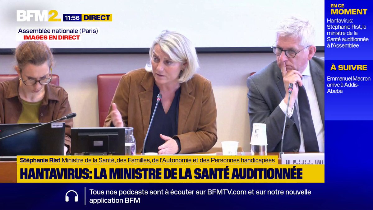 💬"Quand vous avez un test négatif, vous n'êtes pas contagieux, vous n'avez pas pu contaminer des gens avant" ➡️Stéphanie Rist, ministre de la Santé auditionnée à l'Assemblée nationale sur la situation de l'hantavirus, en France #BFM2