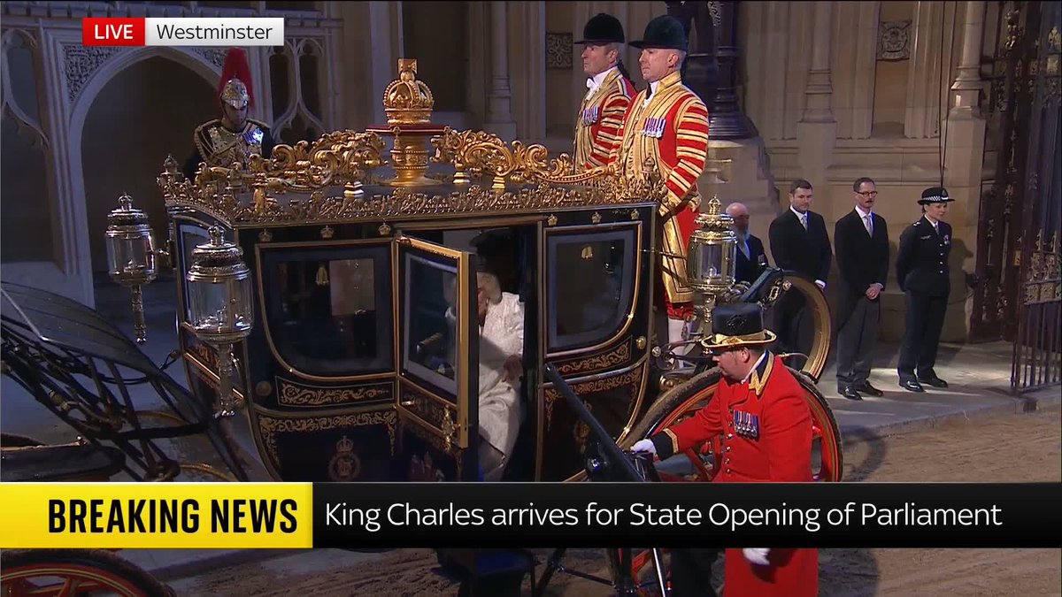 The King and Queen have arrived at the House of Lords for the state opening of parliament. The monarch will shortly deliver the King's Speech in the House of Lords. Read the latest on our live blog ➡️ 📺 Sky 501, Virgin 602, Freeview 233 and YouTube
