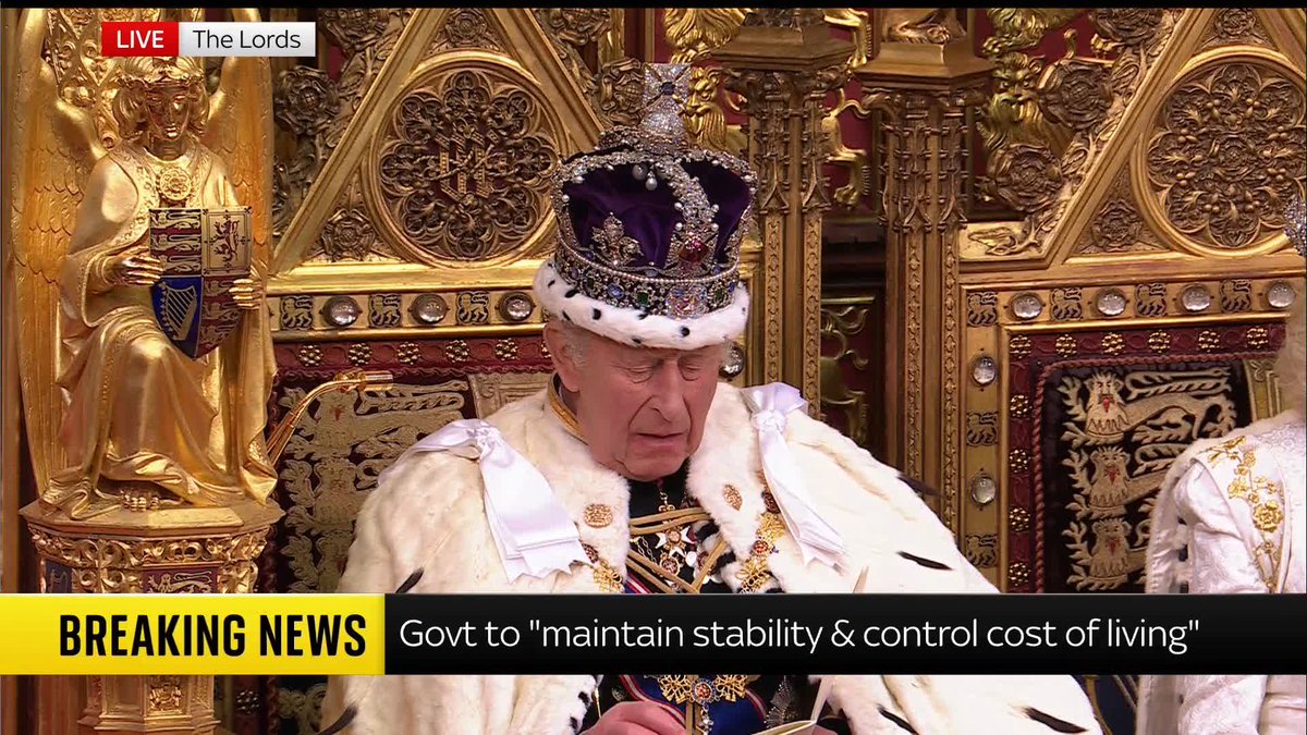 "An increasingly dangerous and volatile world threatens the United Kingdom." The King opens his speech by saying the government will respond with 'strength' to create a country that is fair for all. 📺 Sky 501, Virgin 602, Freeview 233 and YouTube