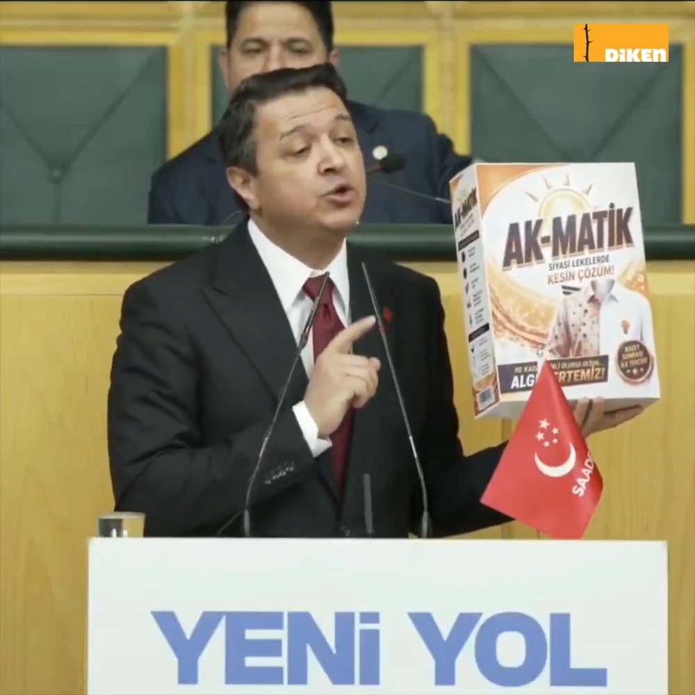 Saadet Partisi Genel Başkanı Mahmut Arıkan: ❝İhaleye fesat mı karıştırdın? Sorun yok. Hakkında yolsuzluk iddiası mı var? Hiç önemi yok. Usulsüzlükle mi suçlanıyorsun? Hiç dert etme. ‘AK-MATİK’ var. Bir yıkamada, bir rozet değişikliği ile her şey bir anda tertemiz oluveriyor.❞