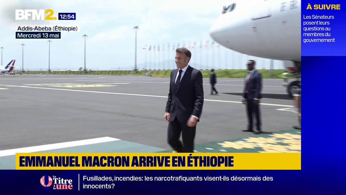 Emmanuel Macron arrive à Addis-Abeba en Éthiopie, dernière étape de sa tournée sur le continent africain #BFM2