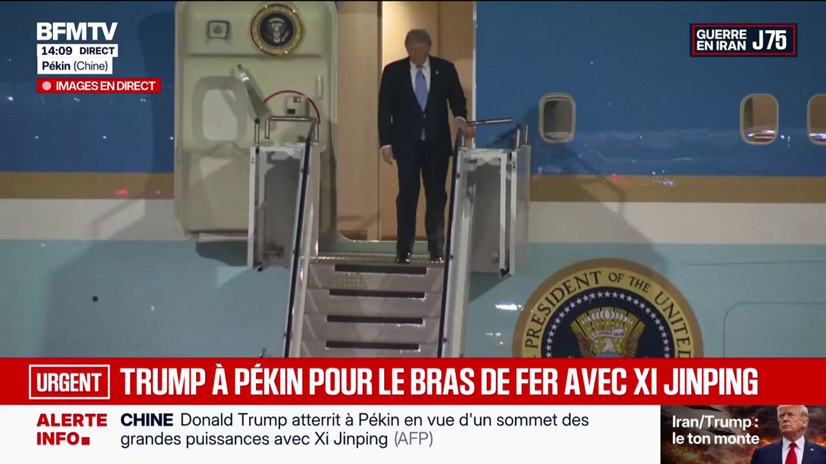Donald Trump atterrit à Pékin en vue d'un sommet des grandes puissances avec Xi Jinping