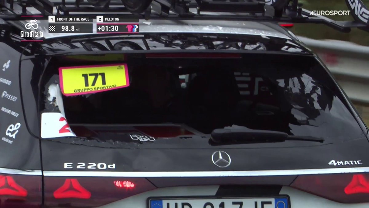 ¿¡Qué le ha pasado al coche de UAE!? #Giroditalia