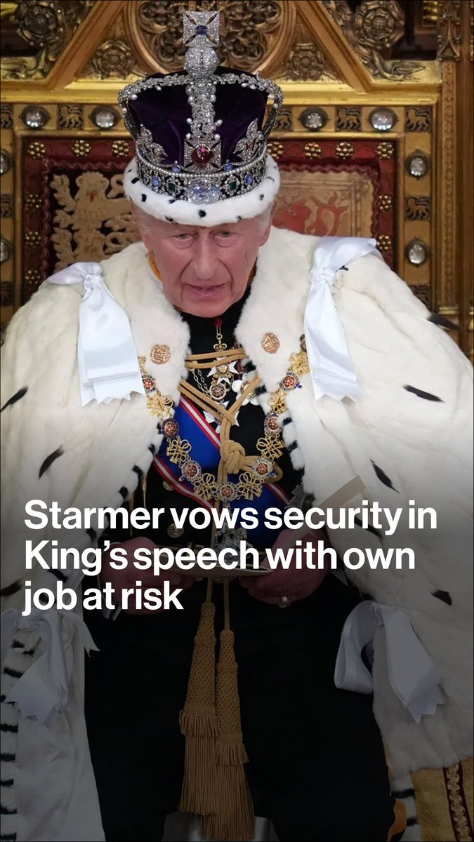 “An increasingly dangerous and volatile world threatens the United Kingdom” UK’s King Charles III delivered words penned by the government in a King’s Speech that majored on security even as PM Starmer faces a potential challenge to his own leadership