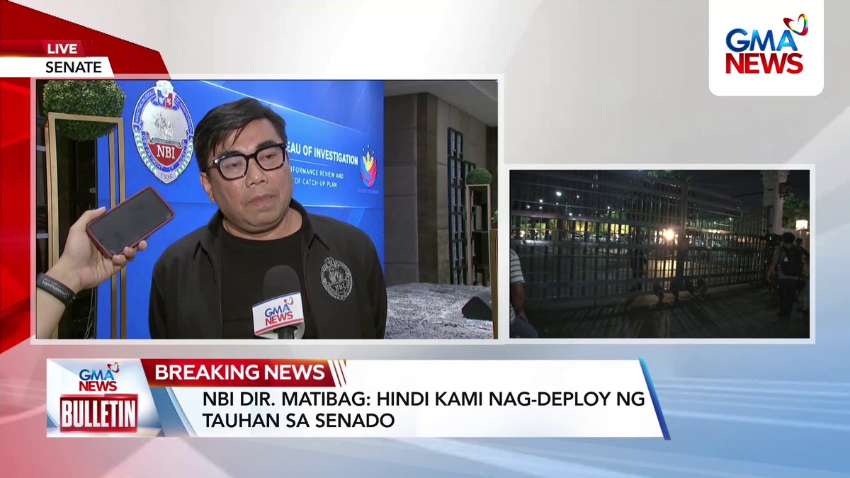 Ayon kay NBI Director Melvin Matibag, hindi raw sila nagpadala ng personnel sa Senado. Panoorin ang buong panayam sa special coverage ng GMA News. PANOORIN ANG LIVESTREAM: