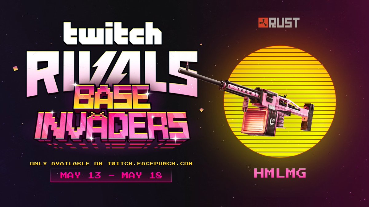 Twitch Rivals - Base Invaders starts today! 🏠☢️💥 20 teams of 5 will battle it out, while 5 general Twitch Drops are available for 5 days only! Drops start: May 13th - 11AM PT / 2PM ET / 7PM BST Drops end: May 18th - Midnight PT / 3AM ET / 8AM BST Connect your accounts to claim your drops!