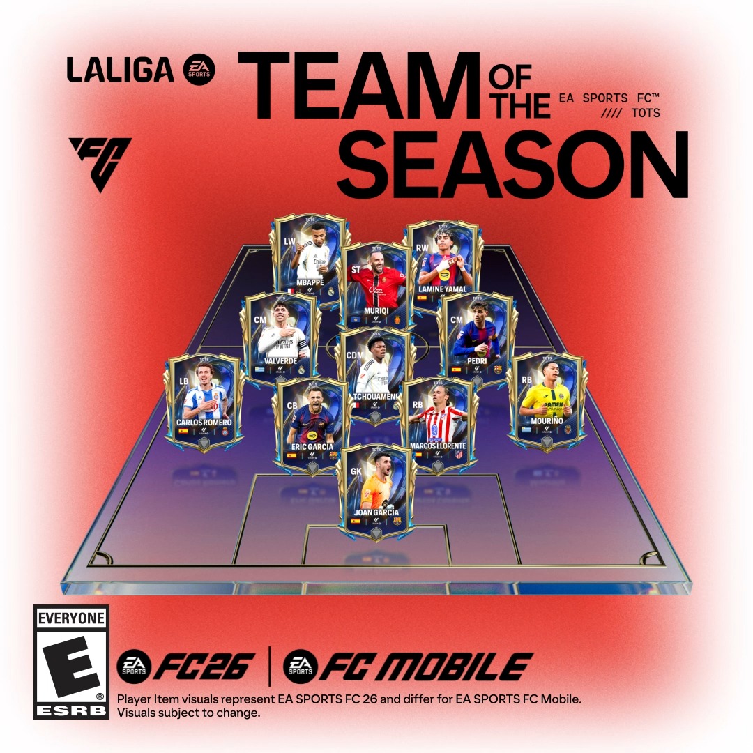 Where moments become magic. Voted by you, the LALIGA EA SPORTS Team of the Season arrives Thursday in EA SPORTS FC MOBILE and Friday in #FC26. #TOTS