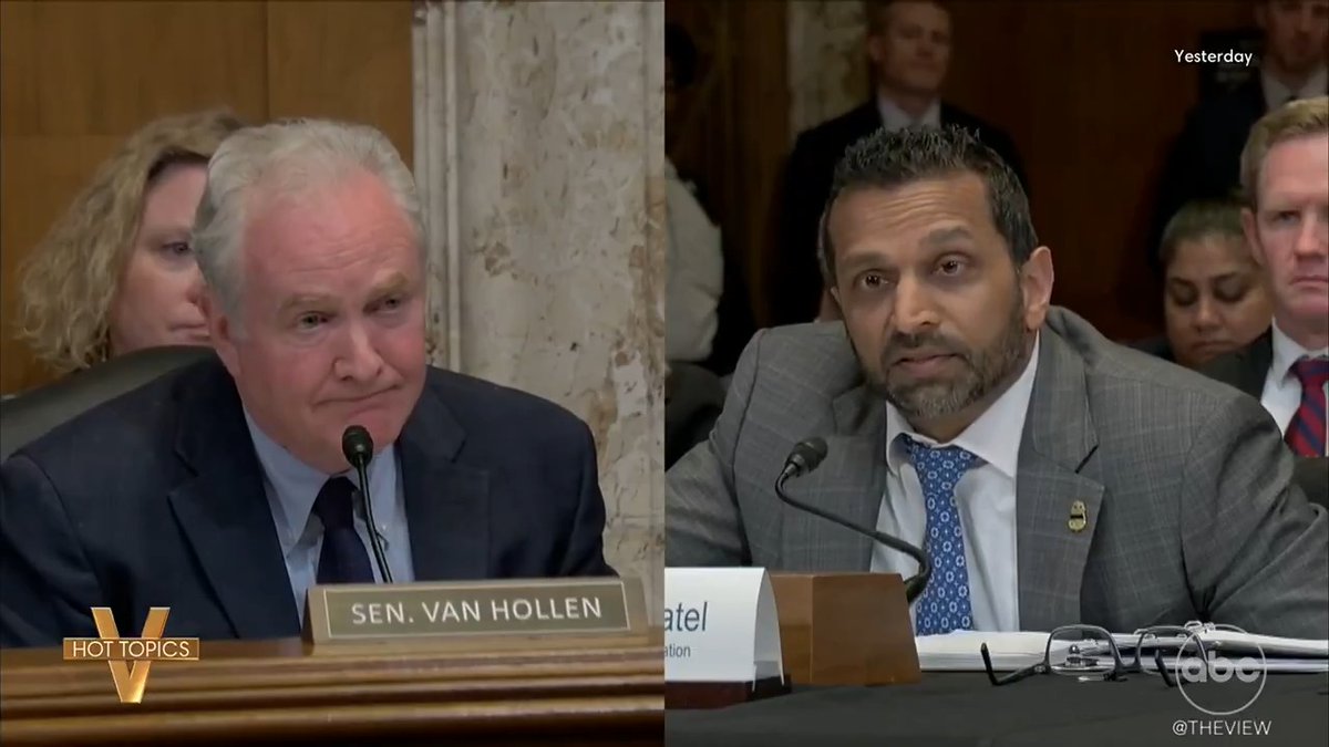 PATEL DENIES DRINKING ALLEGATIONS IN SENATE EXCHANGE: 'The View' co-hosts weigh in on FBI Director Kash Patel being in the hot seat Wednesday at a Senate budget hearing over reports from 'The Atlantic' that he was excessively drinking on the job.