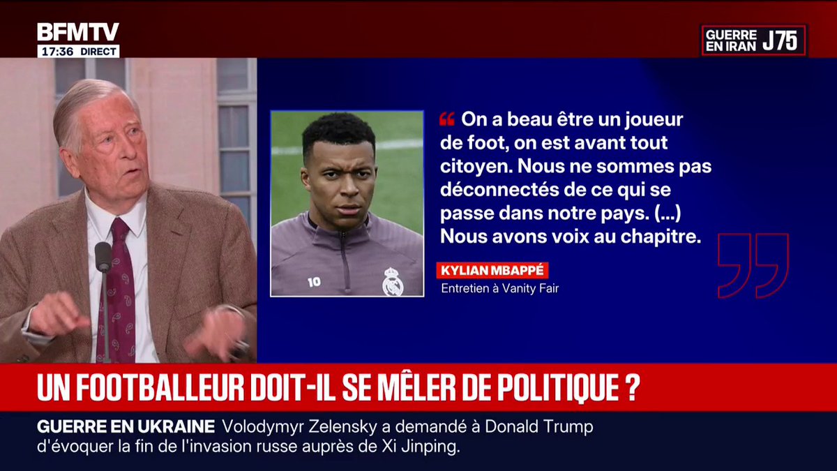 Mbappé/Bardella: "Des champions qui prennent des positions politiques, il y en a tout le temps", affirme Alain Duhamel