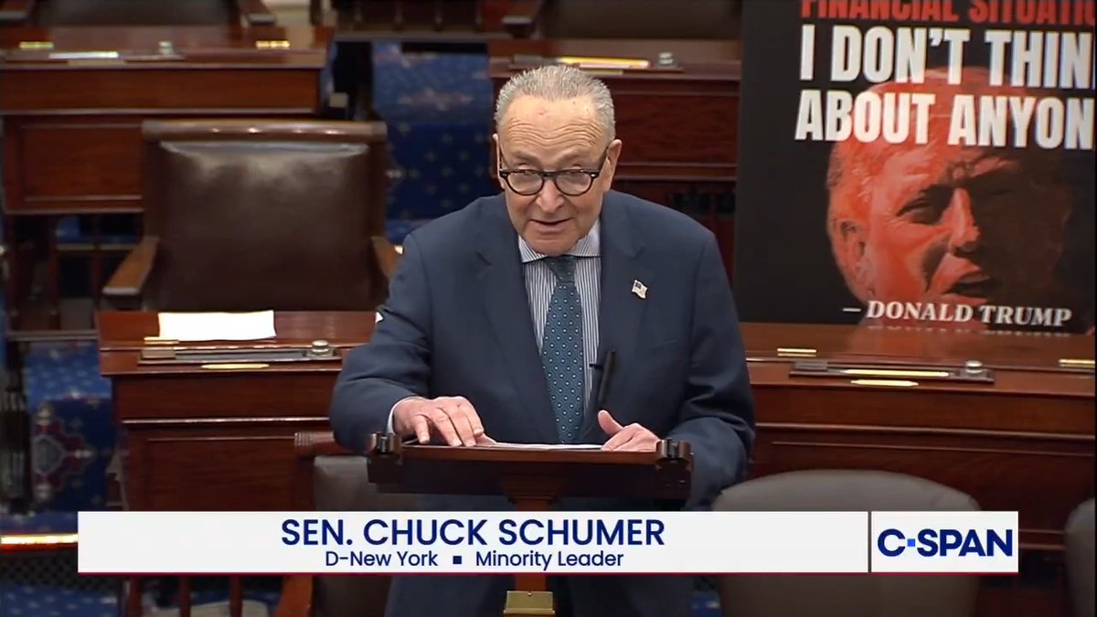 Sen. Schumer: "Trump may be trying to build a ballroom, but clearly he is living in the theatre of the absurd…I would say Trump has completely lost touch with the American people."