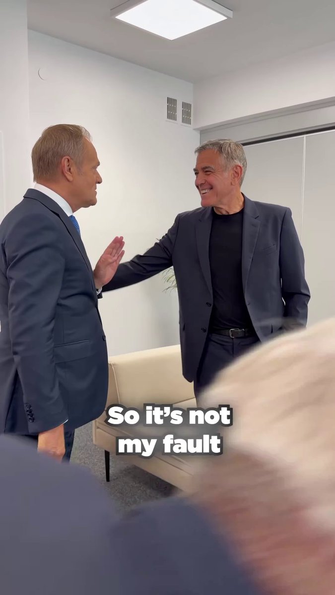 George Clooney is visiting Poland. Polish Prime Minister Donald Tusk, who's a Trump hater, just met with him and "joked" that it's not his fault that his name is Donald. I hope Clooney is not looking to buy a home in Poland. We don't want his liberal ass here.