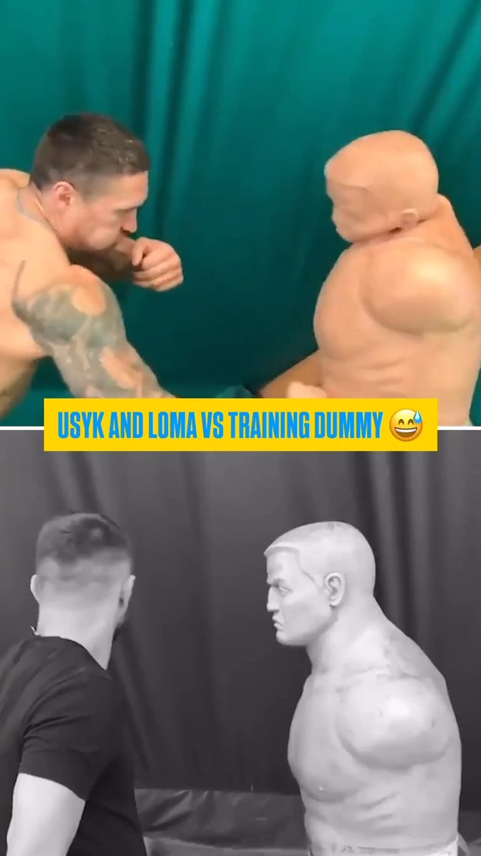 Oleksandr Usyk and Vasiliy Lomachenko with contrasting methods on a training dummy 😅 Glory in Giza | May 23rd | LIVE on DAZN 🥊