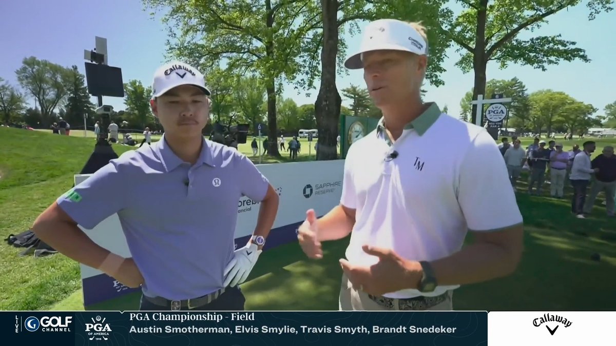 On the par 4 6th tee at Aronimink, Min Woo Lee explains why Callaway's Quantum mini driver is his preferred choice for shot shape over distance 🏌🏻♂️ Golf Channel | Callaway Golf