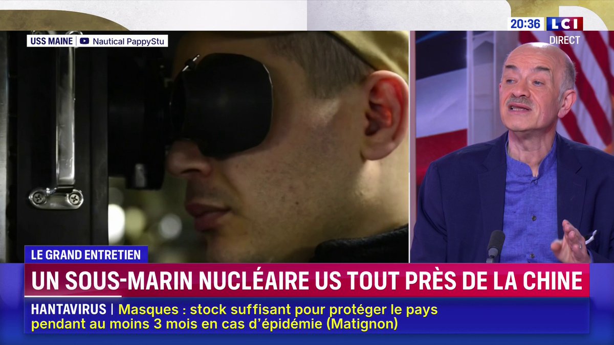 🔴 Un sous-marin nucléaire US tout près de la Chine 🗣️"Quand les Chinois fabriquent 2 porte-avions en 6 ans, les Américains en fabriquent 1 en douze ans. Sur les 11 groupes aéronaval, 5 sont opérationnels.", détaille Alain Bauer