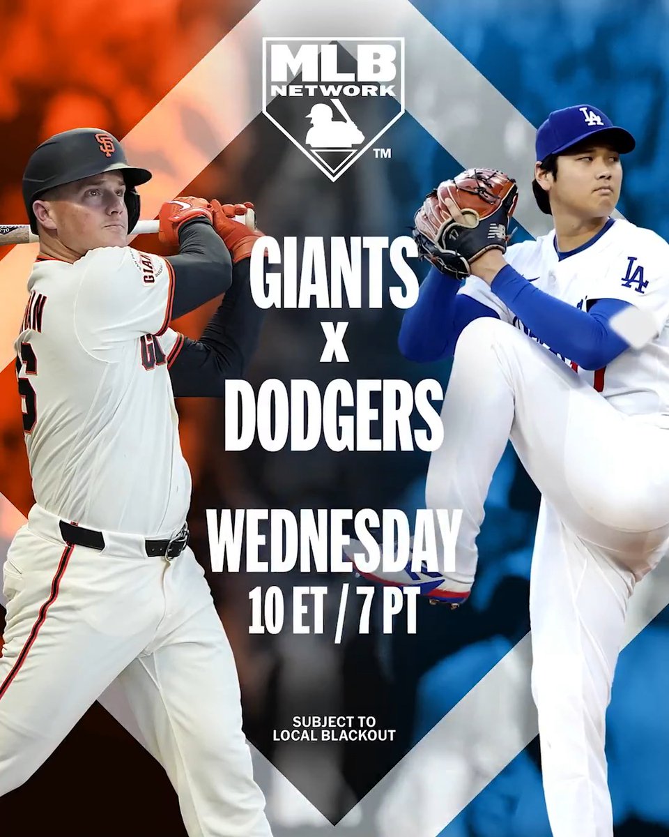 Shohei Ohtani takes the mound tonight on MLB Network as the Dodgers host their NL West rival Giants! 🕰️ 10pm ET