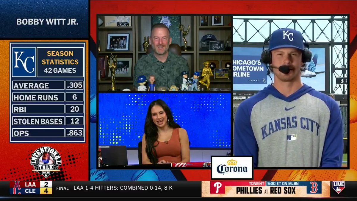 .Bobby Witt Jr was named AL Player of the Week with a 1.263 OPS and 3 HR, including an inside-the-park one on a ground ball! ⚡️ The Kansas City Royals' speedy superstar talks about finding his form this season and competing in the AL Central. MLB Network + Corona USA