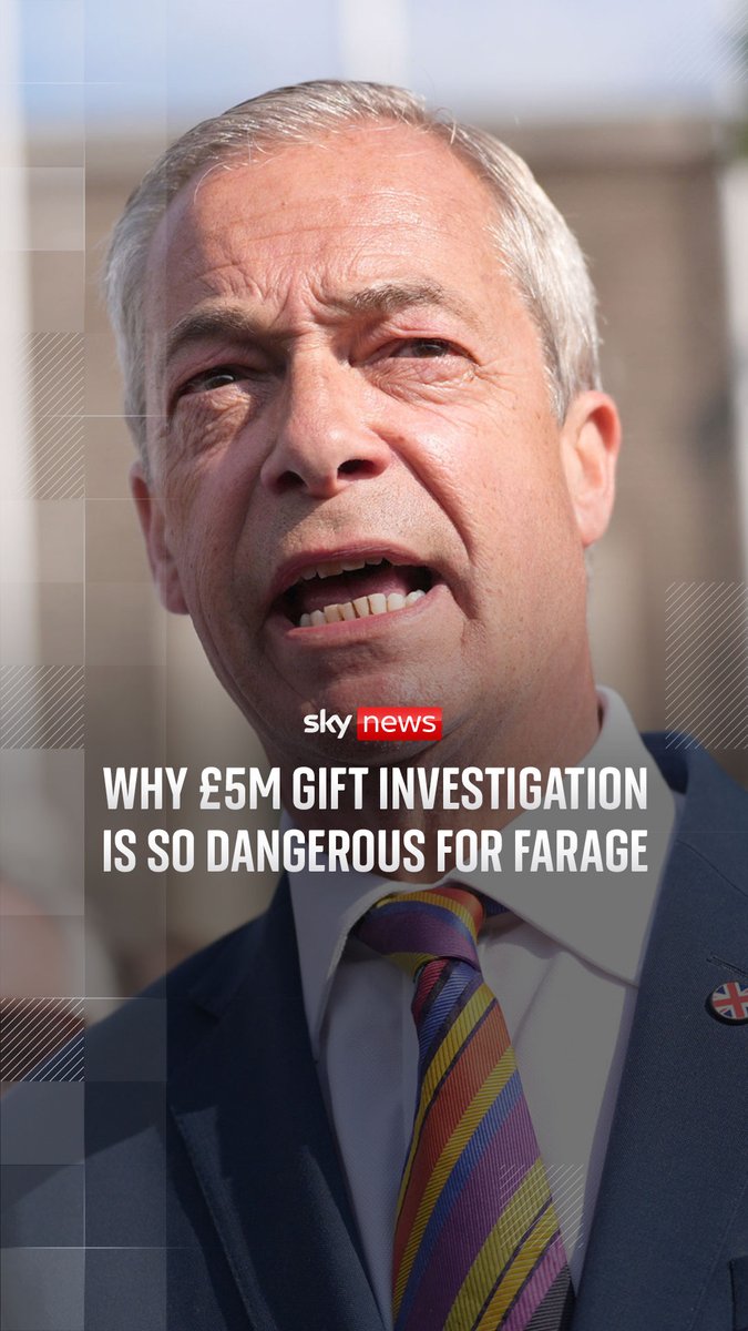 The Commons sleaze watchdog is launching an investigation into Nigel Farage over a £5m gift from a cryptocurrency investor. Farage insisted there is "no case to answer". Our deputy political editor Sam Coates Sky reports ⬇️ Read more 🔗