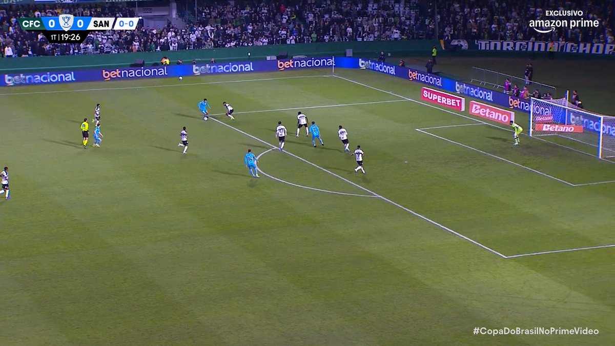 O golaço de Bontempo. Coritiba 0x1 Santos. 🎥 Prime Video Sport Brasil