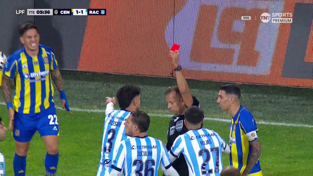 "Di Cesare": Porque fue expulsado en el partido de Racing ante Rosario Central