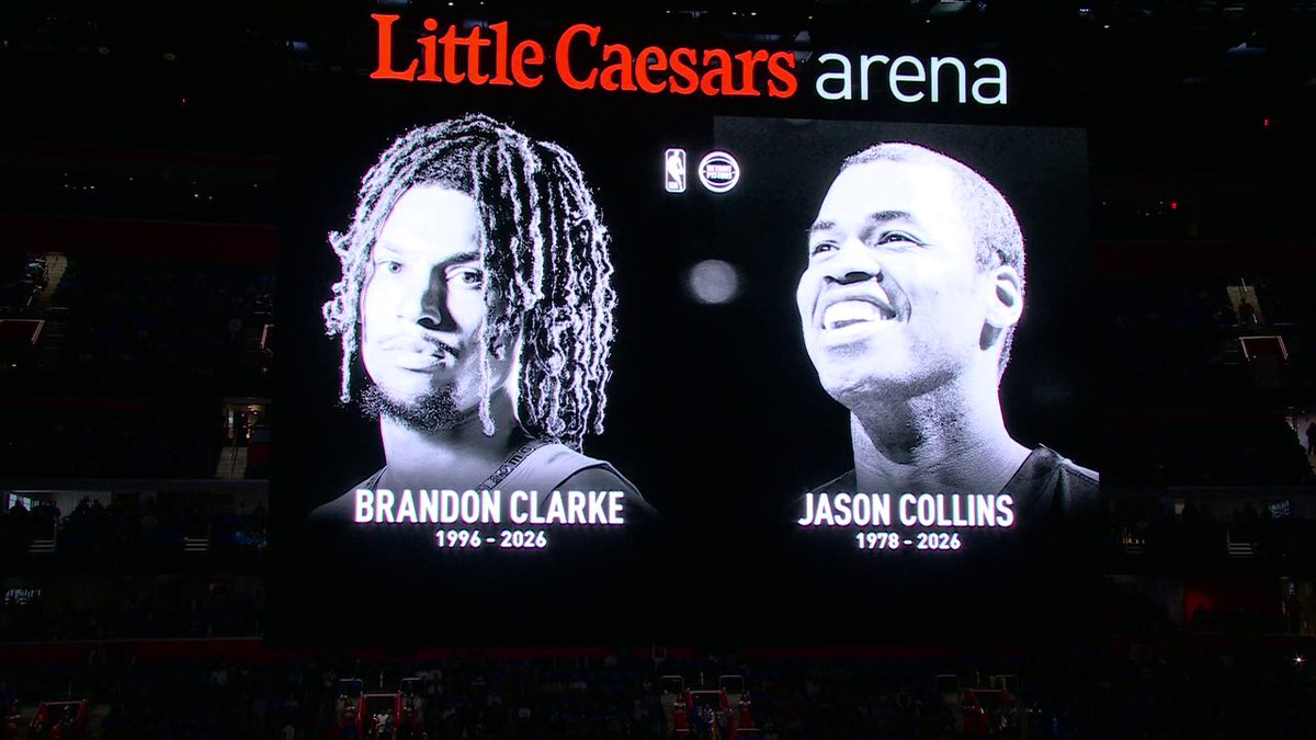 A moment of silence in Detroit for Brandon Clarke and Jason Collins before the game Rest in Peace. 🙏❤️ (via ESPN)