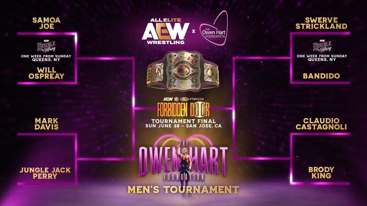 Here is your OFFICIAL #OwenCup Men's Tournament Bracket with matches starting at #AEWDoN! Watch #AEWDynamite LIVE on TBS + HBO Max