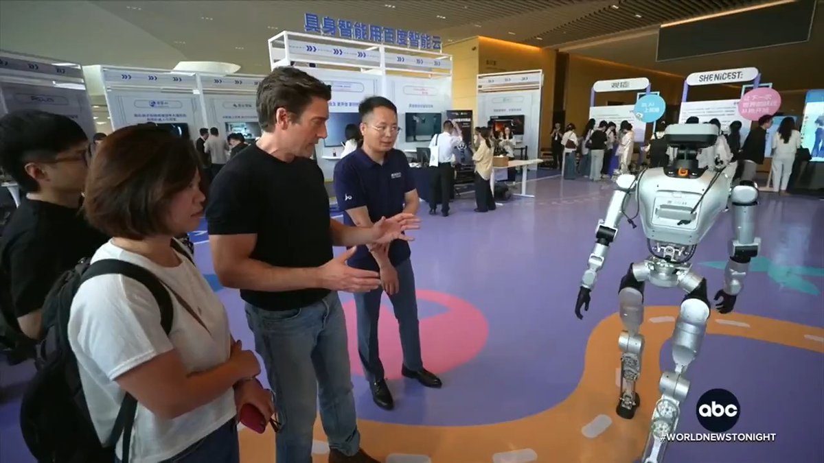 With the global race for artificial intelligence and robotics technology in full swing, David Muir takes a closer look at the humanoid robots being built in China – and how it could help humans with home chores and factory labor.