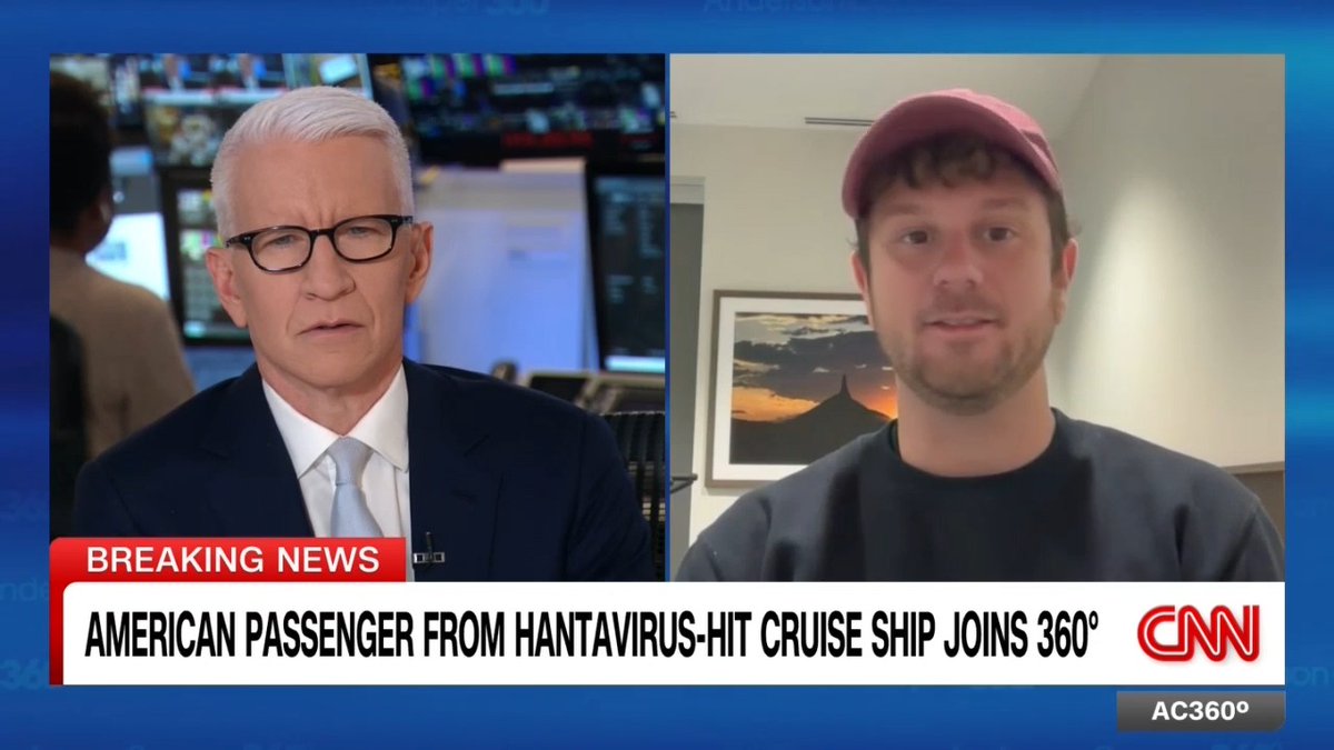 Jake Rosmarin, of the American passengers who was on the hantavirus-hit cruise ship, speaks out from quarantine in Nebraska where he and 15 others are being monitored. After Rosmarin found out his PCR test was negative, he said, "I'm gonna take that as a win for today."