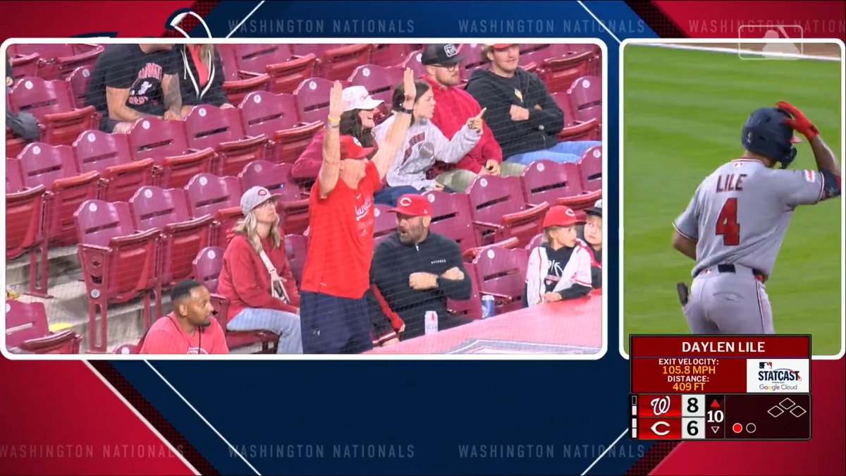 Daylen Lile hits his 3rd HR in 2 games His dad is LOVING it!