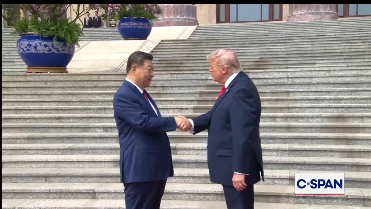 Chinese President Xi Welcomes President Trump to China.