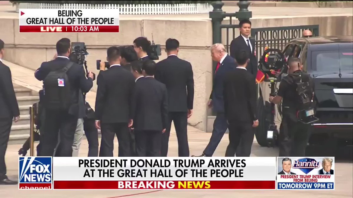BREAKING: President Trump meets Chinese President Xi Jinping at the Great Hall of People in Beijing.