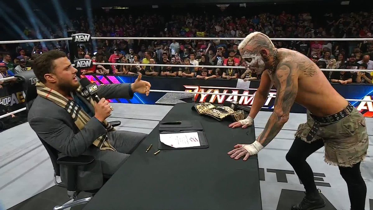 "I hope you've had fun holding MY AEW World Championship" Maxwell Jacob Friedman™️ has something to say before he signs on the dotted line! Watch #AEWDynamite LIVE on TBS + HBO Max