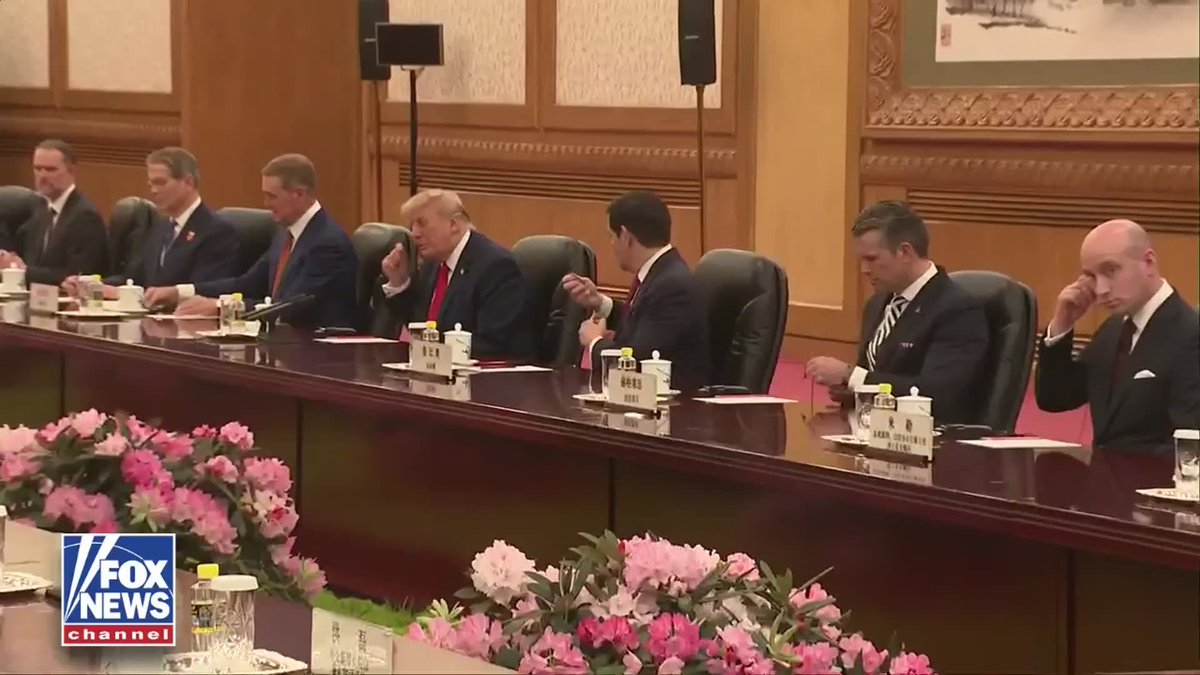 NOW: President Trump thanks Chinese President Xi Jinping for welcoming him to Beijing, saying he was particularly impressed with the crowd of cheering children during the welcome ceremony.
