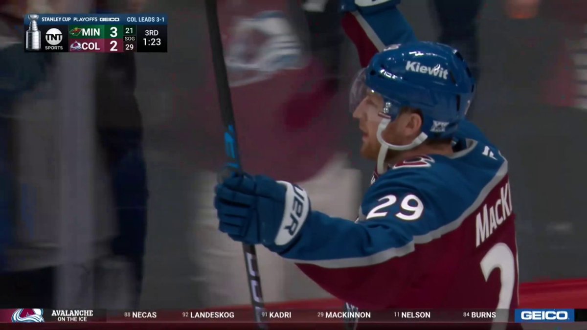 NATHAN MACKINNON LASER TO TIE UP GAME 5 LATE 😱 AVS WANT TO ADVANCE IN COLORADO 😮‍💨