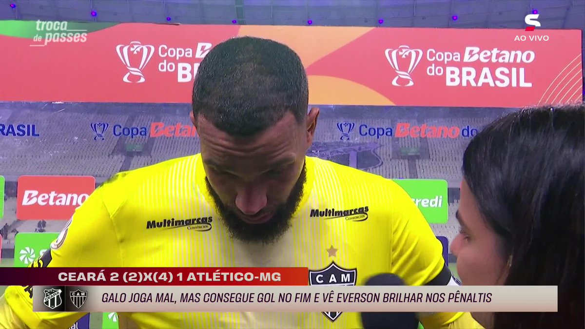 Após ser mais uma vez decisivo, Everson celebrou a classificação nos pênaltis do Atlético-MG para as oitavas da Copa do Brasil. #Futebol #CopaDoBrasil #AtléticoMG
