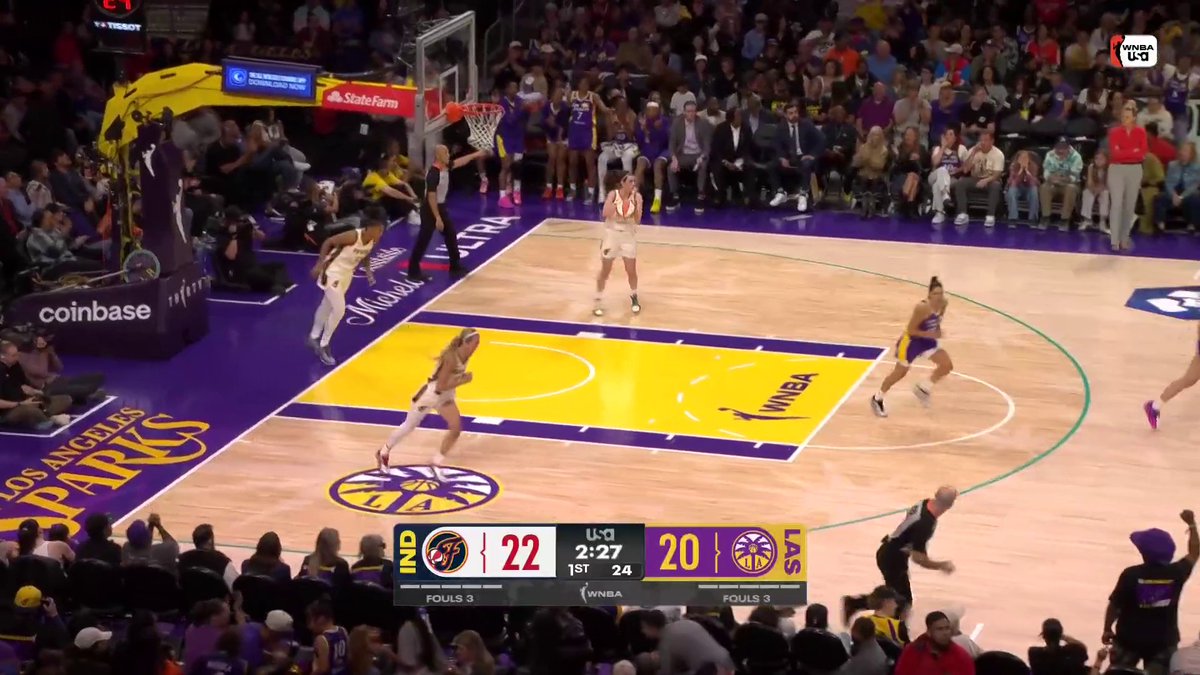 Cameron Brink is hyped after the big block on Caitlin Clark
