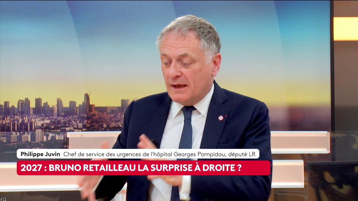 🔴 🗣 "Il faudra trouver un moyen pour départager [Bruno Retailleau, Gabriel Attal et Edouard Philippe], on ne peut pas avoir 3 candidats à la fin pour la présidentielle", avance le député LR Philippe Juvin, qui soutient Bruno Retailleau, le candidat de son parti. #canal16