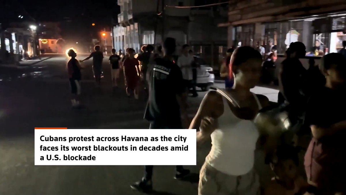 Protests broke out across the Cuban capital of Havana as the city confronted its worst rolling blackouts in decades amid a U.S. blockade that has starved the island of fuel