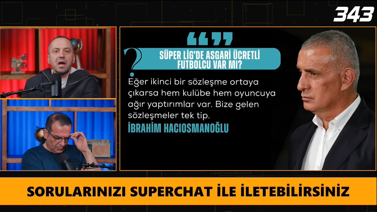 Haluk Yürekli: "TFF başkanı İbrahim Hacıosmanoğlu'na sesleniyorum; Kerem Aktürkoğlu asgari ücretle oynuyor mu, oynamıyor mu? Ne güzel iş hiçbir şey olmuyor. Galatasaray oyuncusu asgari ücretle oynasaydı şu anda İbrahim Hacıosmanoğlu basın toplantısı düzenleyip Galatasaray'a ceza vermek için gayret edecekti. Bunu niye yapmıyor biliyor musunuz; çünkü Hakan Safi ve Fenerbahçe ile birlikte hareket ettiler, bu aklı TFF verdiği için şimdi üstüne yatmaya çalışıyor. TFF başkanından rica ediyorum; inançlı bir insansınız, inancınız gereği Kerem Aktürkoğlu meselesiyle ilgili bir yanlışlık varsa Fenerbahçe'ye cezayı verin!"