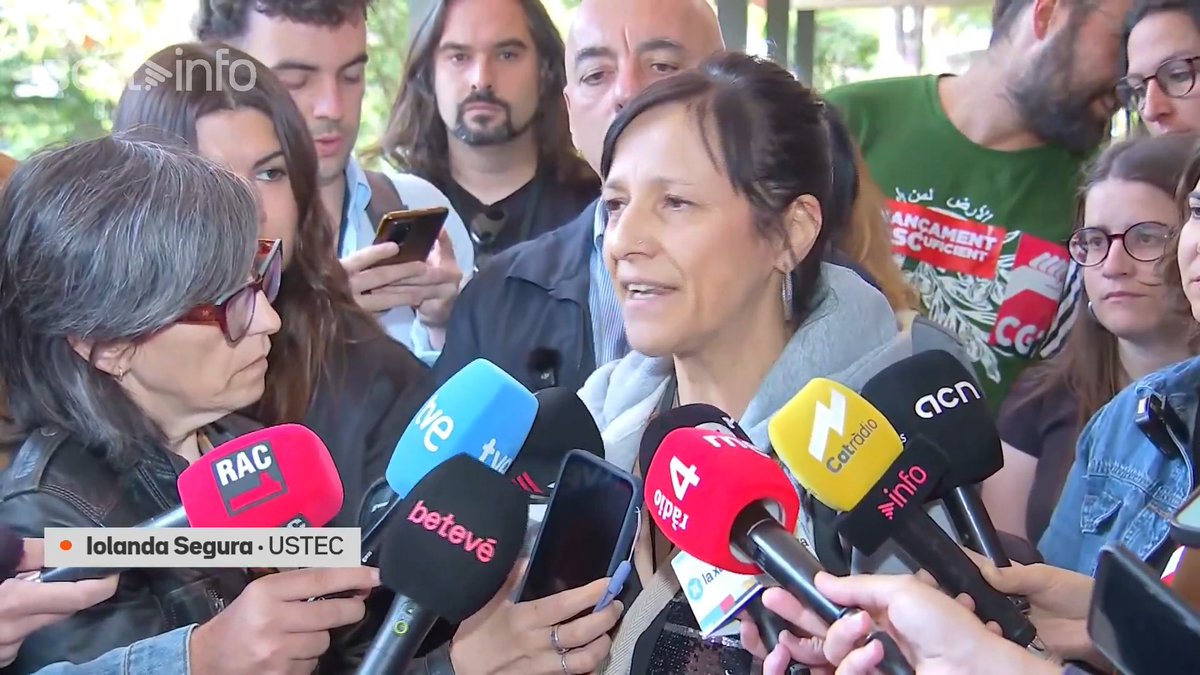 Iolanda Segura, USTEC: "Volem parlar d'inclusiva, però les qüestions salarials també són un tema prioritari i no hi renunciarem. Hem demanat a la conselleria que dimarts vingui amb una proposta concreta que tracti aquest tema en primer lloc."