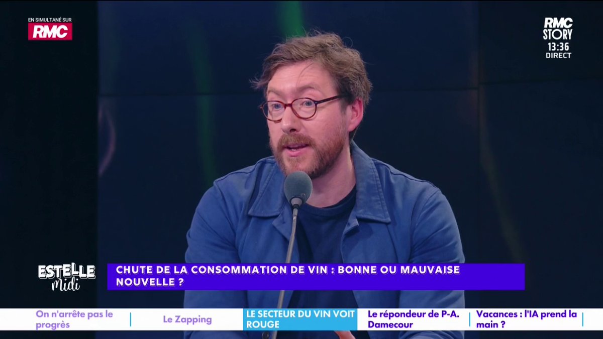 🍷 Chute de la consommation de vin 🎙️ Pierre Rondeau : "C'est une question de santé publique ! Le coût social de la consommation d'alcool dépasse les 100 millions d'euros par an ! Ça provoque dépendance, maladie, détresse sociale... L'alcool, ce n'est pas cool !" #EstelleMidi