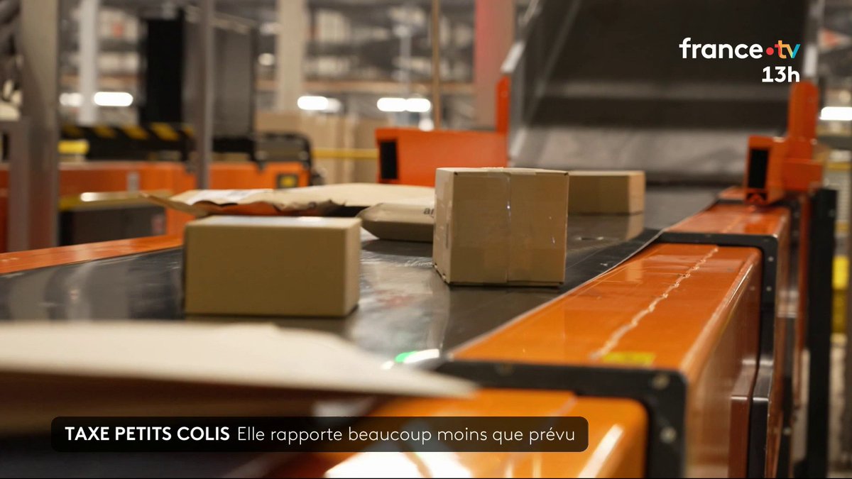 🔴 La taxe de deux euros sur les petits colis, mise en place le 1er mars, devait rapporter un peu plus de 33 millions d'euros par mois. Le résultat est nettement inférieur : seulement 2,3 millions d'euros par mois récoltés pour les finances publiques. #JT13H
