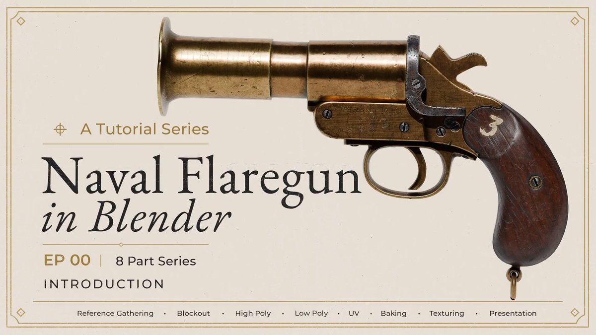 Here's the overview video for my upcoming tutorial series in making a Naval Flaregun in Blender. Enjoy!