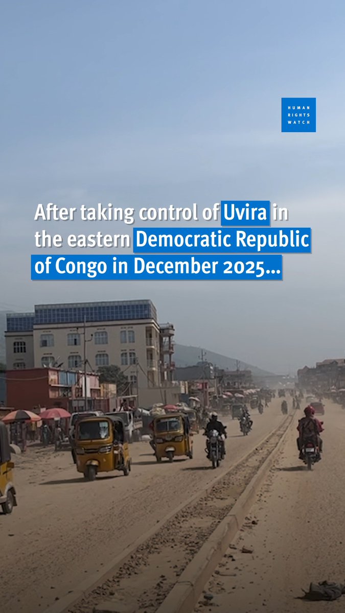 NEW: The M23 armed group and Rwandan military forces carried out an abusive month-long occupation of an eastern Democratic Republic of Congo city beginning in December 2025. Human Rights Watch documented numerous horrific abuses but may have only scratched the surface. Read more: