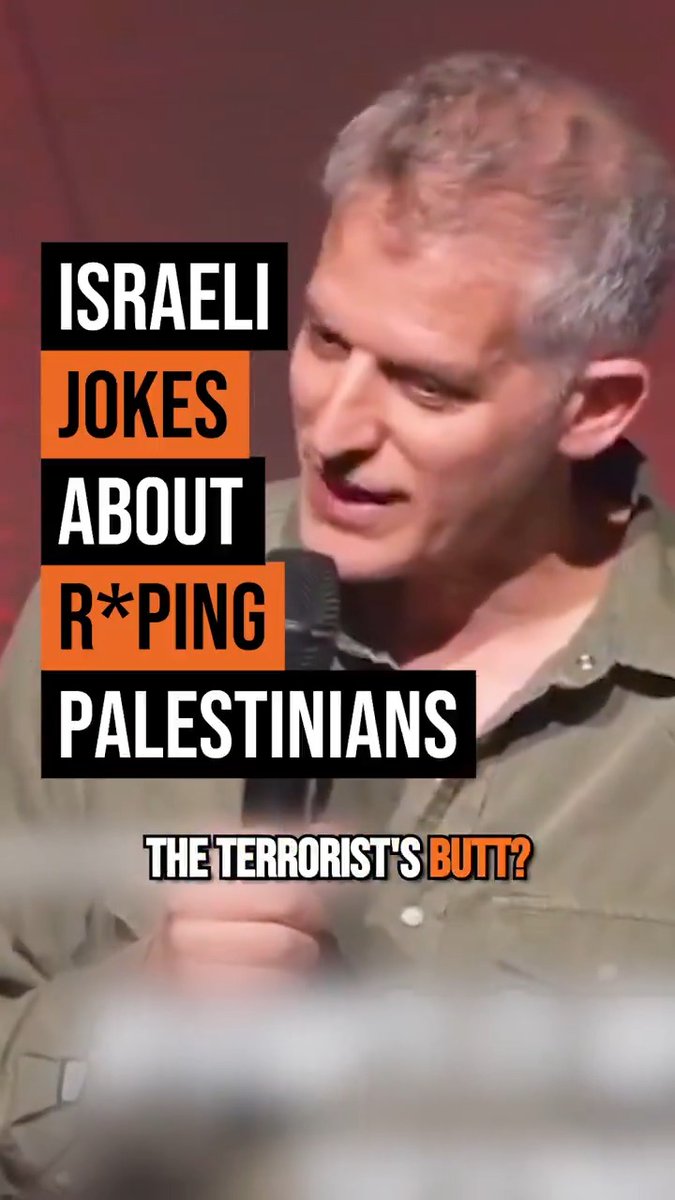 An Israeli comedian joking about raping Palestinian detainees. What do you even say