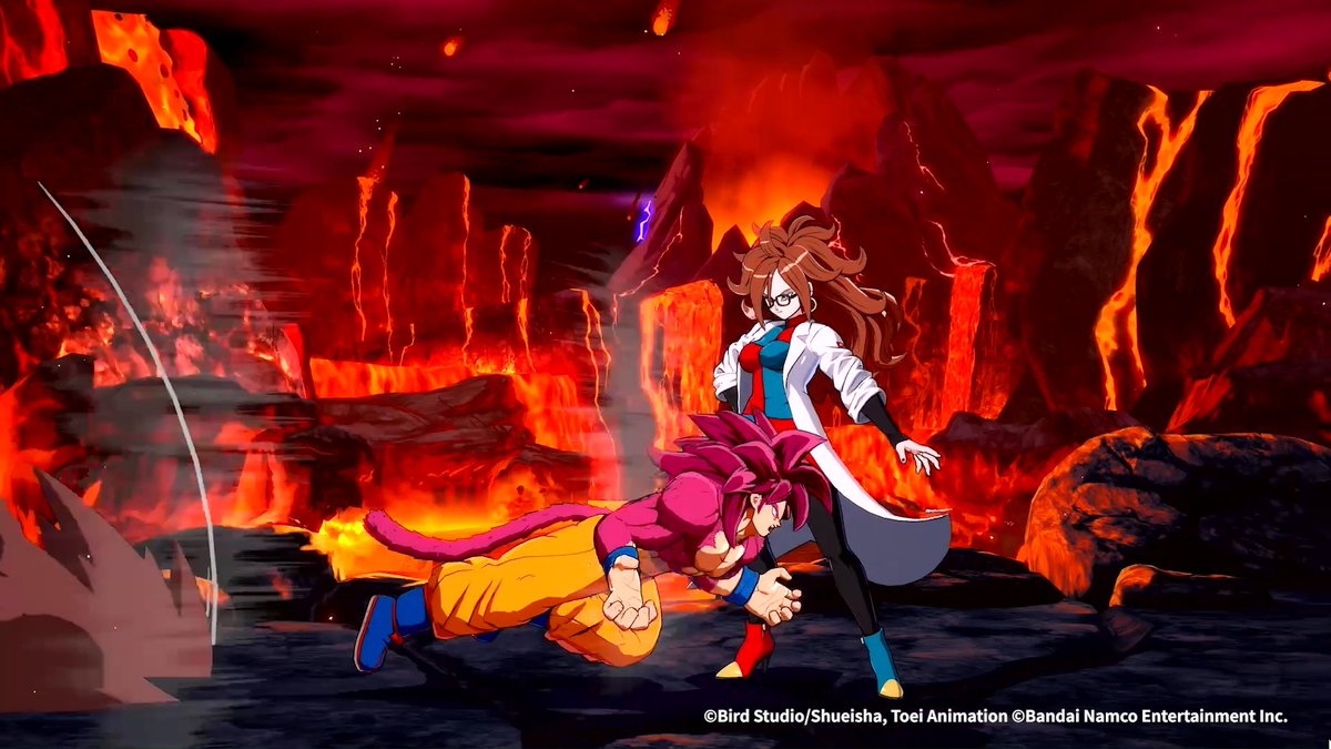 Dragon Ball FighterZ Goku (SS4, DAIMA) Move Showcase Wild Dash is a low-profile forward rush with 4 follow-up attacks! Medium+ changes distance and angle. Heavy version crosses behind instantly for strong mixups. Create your own offensive pressure! #DBFZ