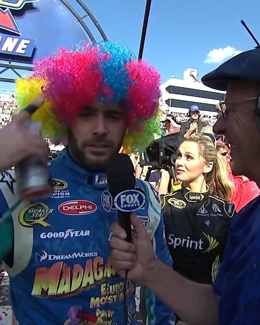 There was an Afro Circus in Victory Lane for Jimmie Johnson at the Dover Motor Speedway in 2012.