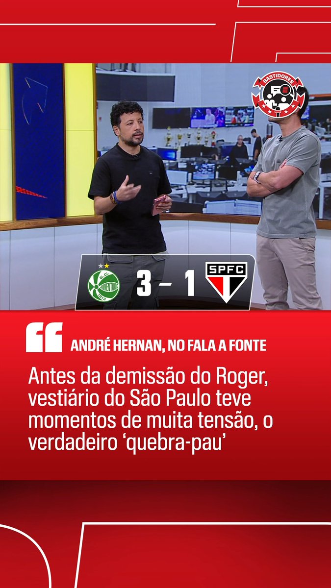 VESTIÁRIO QUENTE NO SÃO PAULO! No Fala a Fonte, André Hernan trouxe os bastidores de como foi a reação do vestiário do São Paulo após a eliminação para o Juventude na Copa do Brasil e a demissão de Roger Machado! Saiba TUDO dos bastidores da bola no Fala a Fonte, de segunda à sexta, às 11h30 (de Brasília), AO VIVO no YouTube da ESPN Brasil! #FalaFonte #FutebolNaESPN #SPFC