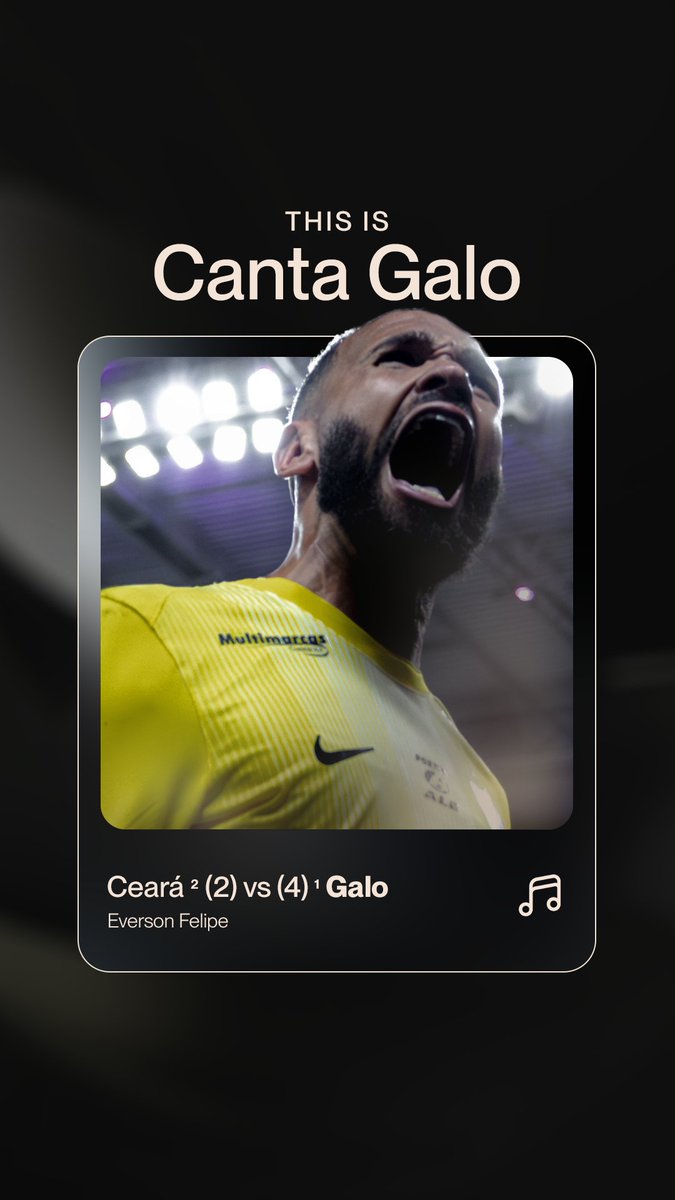 𝑪𝑨𝑵𝑻𝑨 𝑮𝑨𝑳𝑶 🐔 Um dos heróis da classificação Atleticana com dois pênaltis defendidos e um convertido, Everson escolheu a trilha da noite! E que trilha, hein… ⭐️ | #CantaGalo